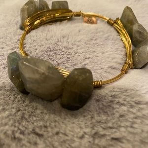 Bourbon & bowties gold bangle with stones